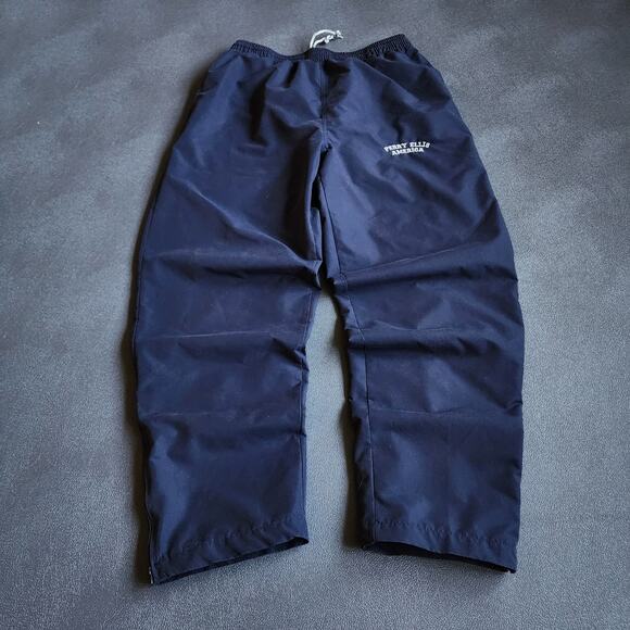 Y2K Perry Ellis Navy Polyester Lined Sweatpants Medium - Picture 1 of 8